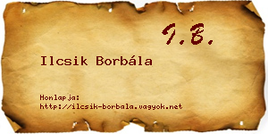 Ilcsik Borbála névjegykártya