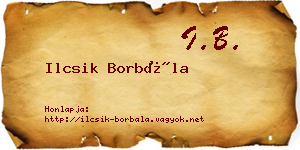 Ilcsik Borbála névjegykártya